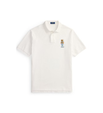Polo Ralph Lauren Polo Pique Bear Custom Slim Polo shirt blanc