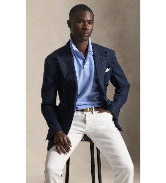 Polo Ralph Lauren Polo piqu� slim fit personalizzata blu chiaro