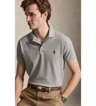 Polo Ralph Lauren Polo grigia slim fit in piqué elasticizzato