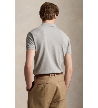 Polo Ralph Lauren Polo grigia slim fit in piqué elasticizzato