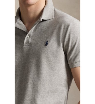 Polo Ralph Lauren Polo grigia slim fit in piqué elasticizzato