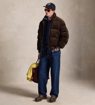 Polo Ralph Lauren Wyoming-jacka i dun och brunt manchestertyg
