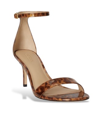 Lauren Ralph Lauren Allie Sandalen aus Schildpatt mit braunem Mittelabsatz