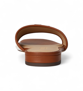 Polo Ralph Lauren Sandalia Everley de loneta y piel beige