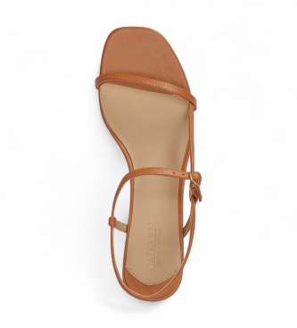 Polo Ralph Lauren Sand�lias Lainee em pele de napa castanha
