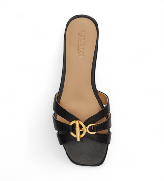 Polo Ralph Lauren Sandalia pala Blaike de piel de napa negro