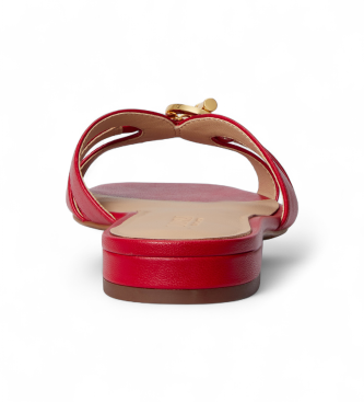 Polo Ralph Lauren Sandalia pala Blaike de piel de napa rojo