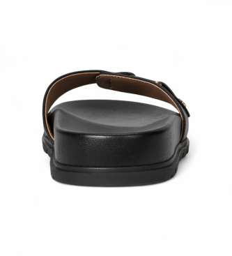 Polo Ralph Lauren Tasha Flip Flop Leren Sandalen zwart