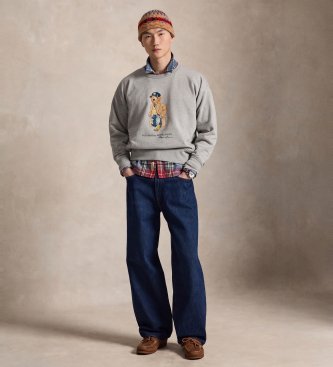 Polo Ralph Lauren Sweat Vintage Fit avec Polo Bear gris