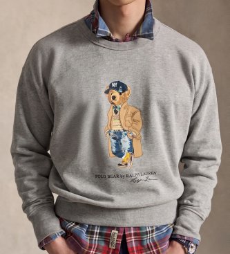 Polo Ralph Lauren Sweat Vintage Fit avec Polo Bear gris