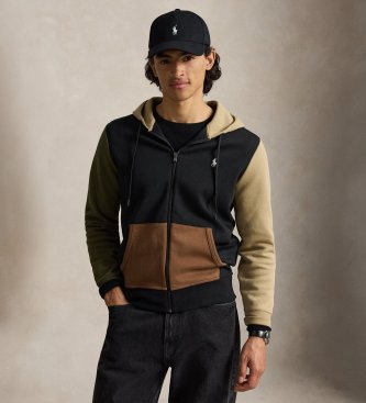 Polo Ralph Lauren Sweat en maille double avec fermeture éclair noir