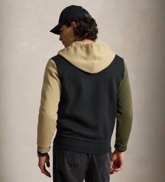 Polo Ralph Lauren Sweat en maille double avec fermeture éclair noir