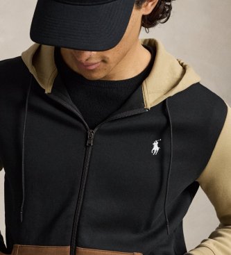 Polo Ralph Lauren Sweat en maille double avec fermeture éclair noir