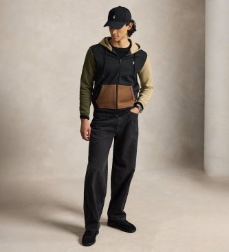 Polo Ralph Lauren Sweat en maille double avec fermeture éclair noir