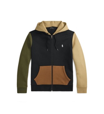 Polo Ralph Lauren Sweat en maille double avec fermeture éclair noir