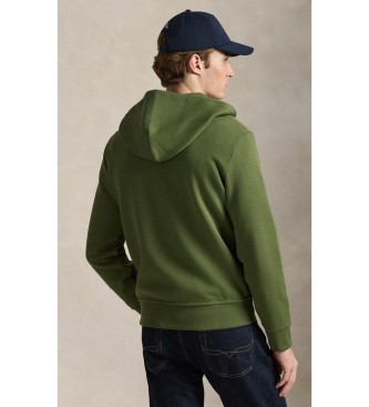 Polo Ralph Lauren Gr�n dubbelstickad sweatshirt med dragkedja