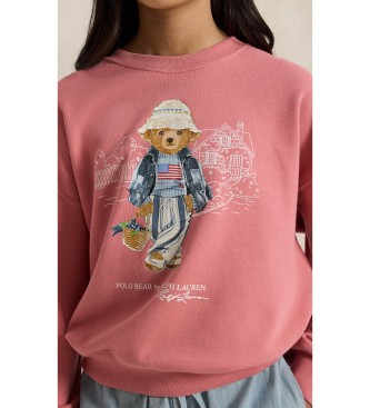Polo Ralph Lauren Felpa in spugna con orsetto Polo rosa