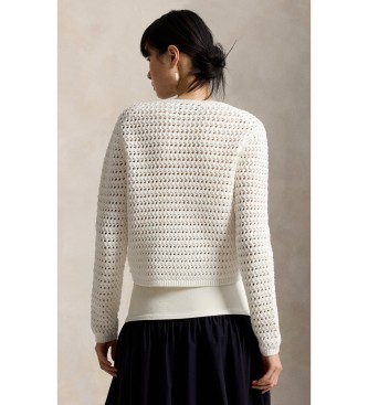 Polo Ralph Lauren Crochet cardigan white