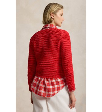 Polo Ralph Lauren Red Crochet Cardigan