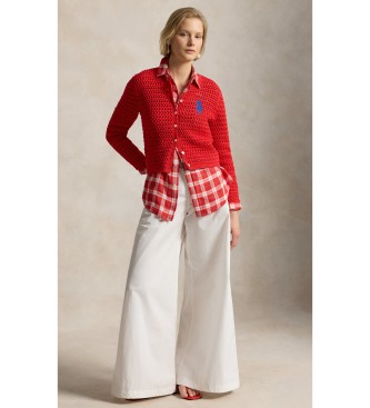 Polo Ralph Lauren Red Crochet Cardigan