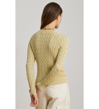 Lauren Ralph Lauren Cardigan en coton en jersey de coton beige écru