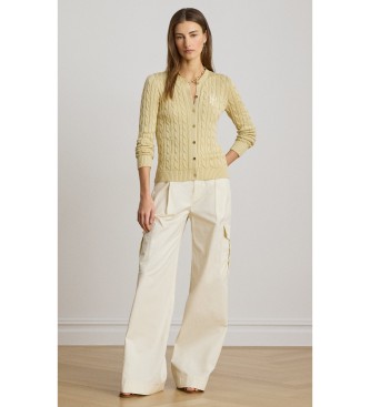 Lauren Ralph Lauren Cardigan en coton en jersey de coton beige écru