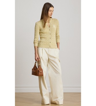 Lauren Ralph Lauren Cardigan en coton en jersey de coton beige écru