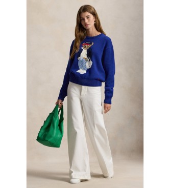 Polo Ralph Lauren Pull en coton avec Ours Polo bleu