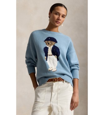 Polo Ralph Lauren Oversize bomuldstrøje med blå Polo Bear