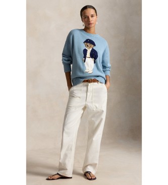 Polo Ralph Lauren Oversize bomuldstrøje med blå Polo Bear