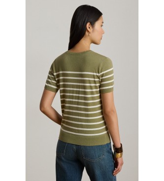 Lauren Ralph Lauren Pull à manches courtes à rayures vertes