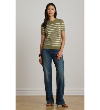 Lauren Ralph Lauren Pull à manches courtes à rayures vertes