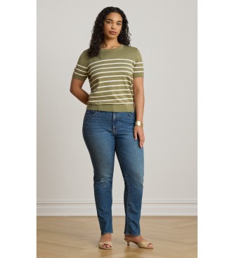 Lauren Ralph Lauren Pull à manches courtes à rayures vertes