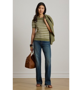 Lauren Ralph Lauren Pull à manches courtes à rayures vertes