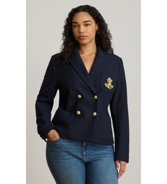 Lauren Ralph Lauren Blazer i piqué med dobbeltknap marineblå