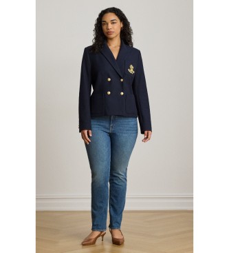 Lauren Ralph Lauren Blazer i piqué med dobbeltknap marineblå