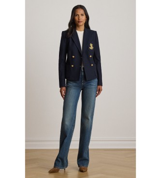 Lauren Ralph Lauren Blazer i piqué med dobbeltknap marineblå