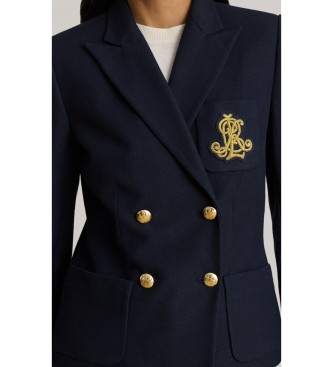 Lauren Ralph Lauren Blazer i piqué med dobbeltknap marineblå