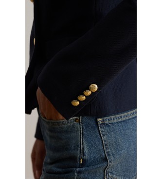 Lauren Ralph Lauren Blazer i piqué med dobbeltknap marineblå