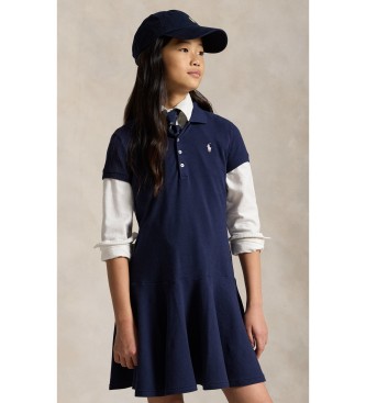 Polo Ralph Lauren Granatowa sukienka z dekoltem polo