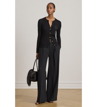 Lauren Ralph Lauren Cardigan en coton écru noir