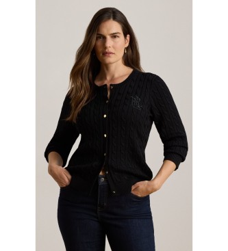 Lauren Ralph Lauren Cardigan en coton écru noir