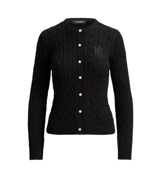 Lauren Ralph Lauren Cardigan en coton écru noir