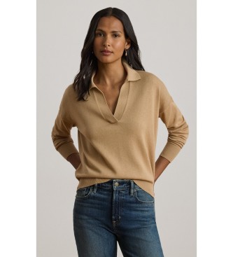 Lauren Ralph Lauren Jersey type polo en coton et modal beige
