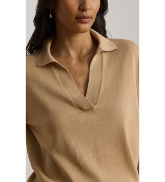 Lauren Ralph Lauren Jersey type polo en coton et modal beige
