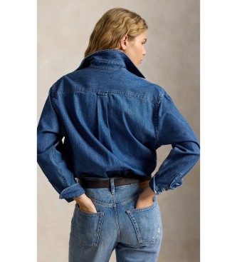 Polo Ralph Lauren Blå Big Fit-skjorta i bomullsdenim