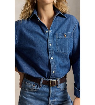 Polo Ralph Lauren Blå Big Fit-skjorta i bomullsdenim