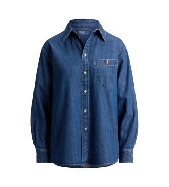 Polo Ralph Lauren Blå Big Fit-skjorta i bomullsdenim