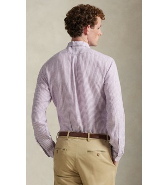 Polo Ralph Lauren Camicia in lino a righe lilla su misura