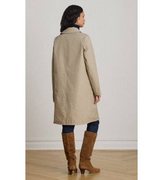 Lauren Ralph Lauren Dwustronny płaszcz szkocki w brązową kratę